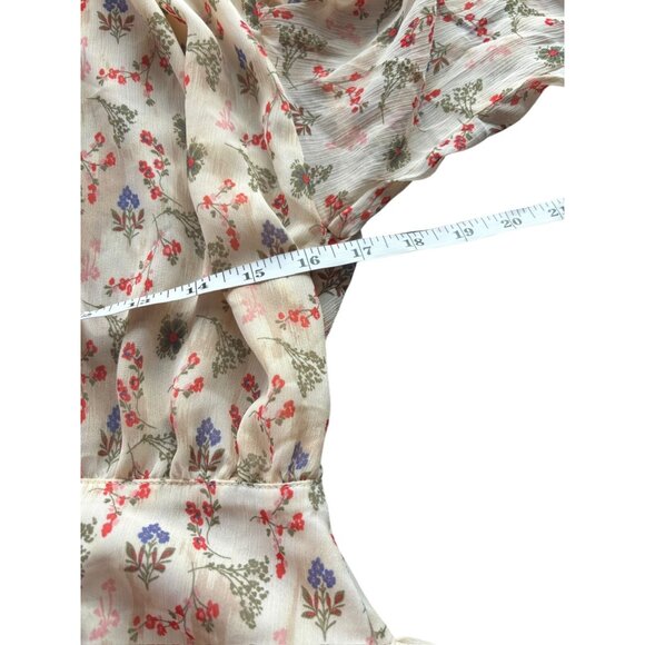 Karlie Women's Shear Floral Cream Short Dress - Picture 5 of 8